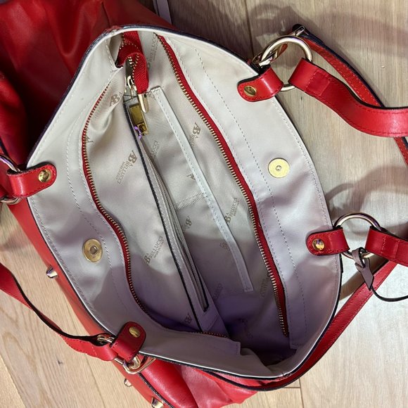 A. Bellucci Red Leather Shoulder Bag - Picture 8 of 14